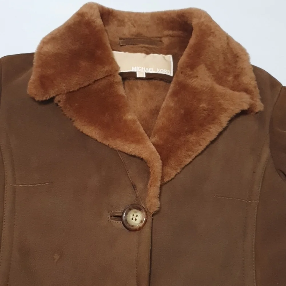 Michael Kors 100% Merino Shearling Trench Coat